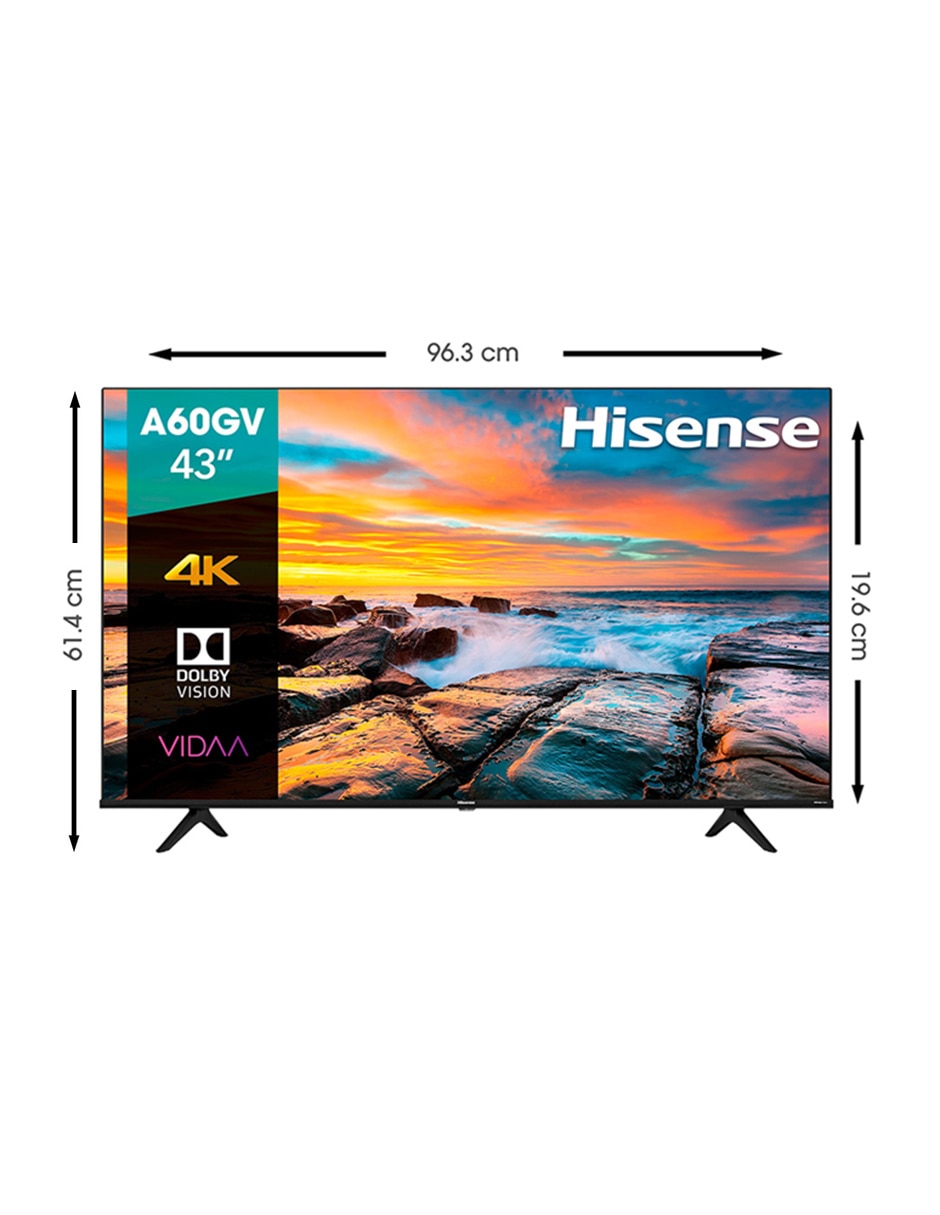 Pantalla Smart TV LED de 43 pulgadas 4K/UHD 43A60GV 6