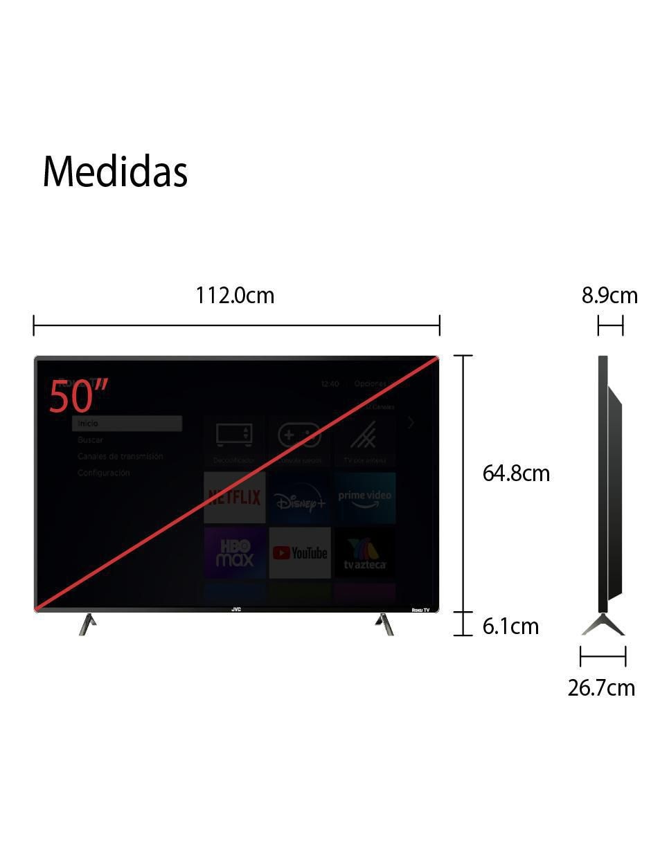 Pantalla Smart TV LED de 50 pulgadas 4K/UHD SI50UR con Roku TV