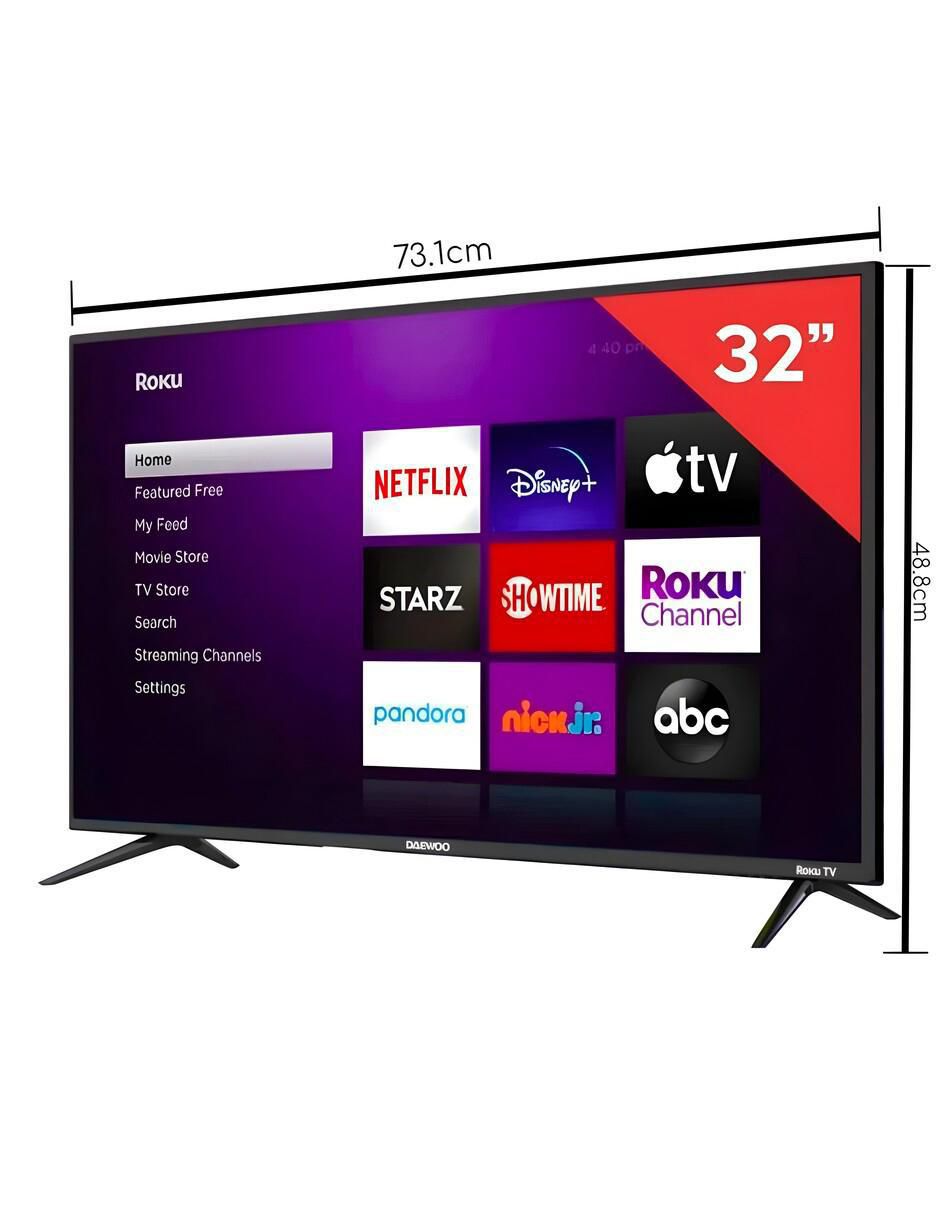 Pantalla Smart TV LED de 32 pulgadas HD DAW32R con Roku TV