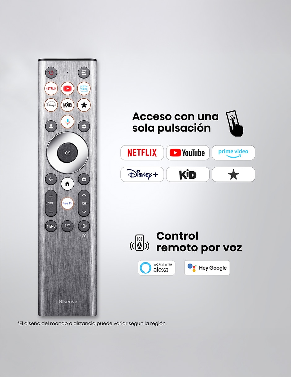 Pantalla Smart TV Hisense Mini LED 115 pulgadas 4K/UHD 116U7SG con Google TV con AI Smooth Motion