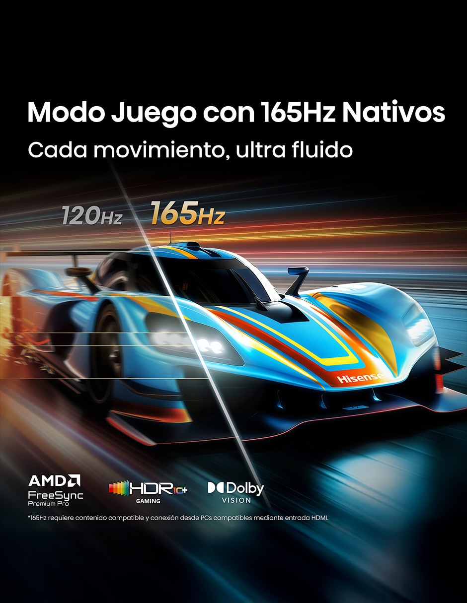 Pantalla Smart TV Hisense Mini LED 115 pulgadas 4K/UHD 116U7SG con Google TV con AI Smooth Motion