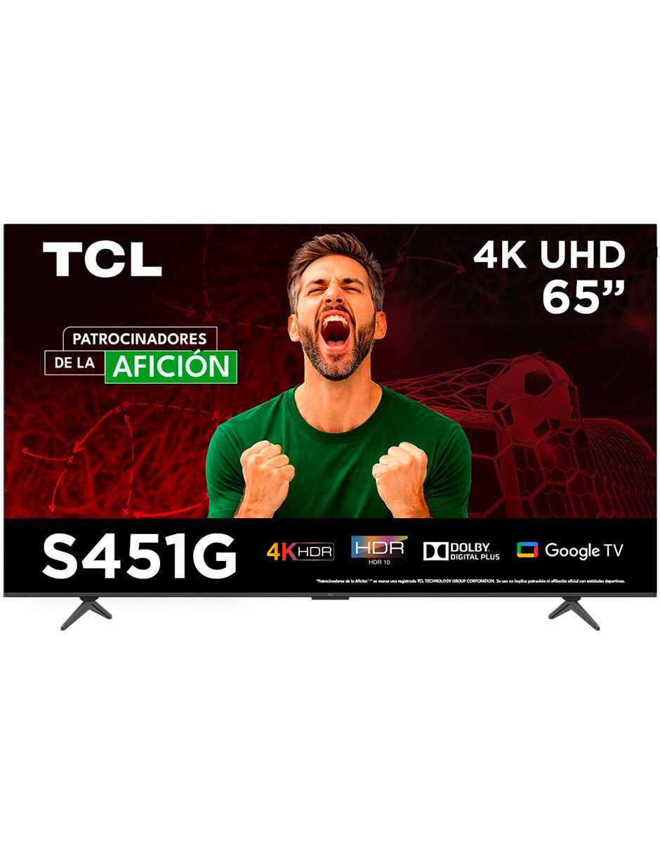 Pantalla Smart TV Tcl LED de 65 pulgadas 4K/UHD 65S451G con Google TV