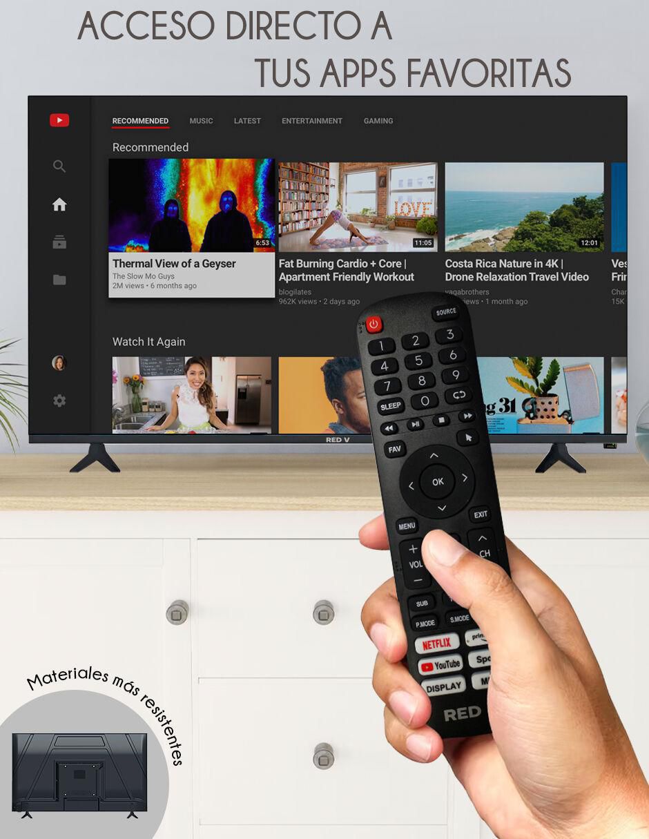 Pantalla smart tv red velvet led de 43 pulgadas hd red43stv con android tv