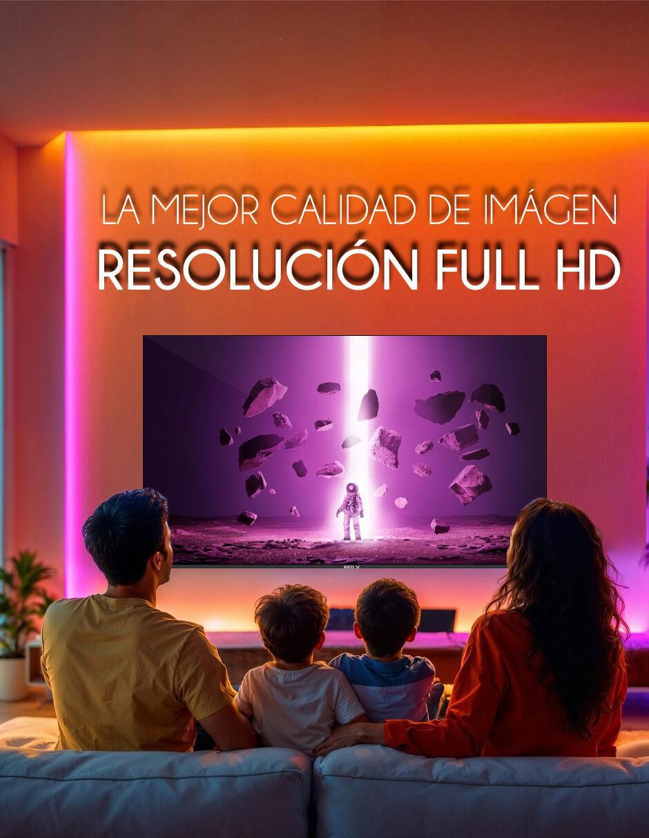 Pantalla smart tv led de 43 pulgadas hd red43stv con android tv