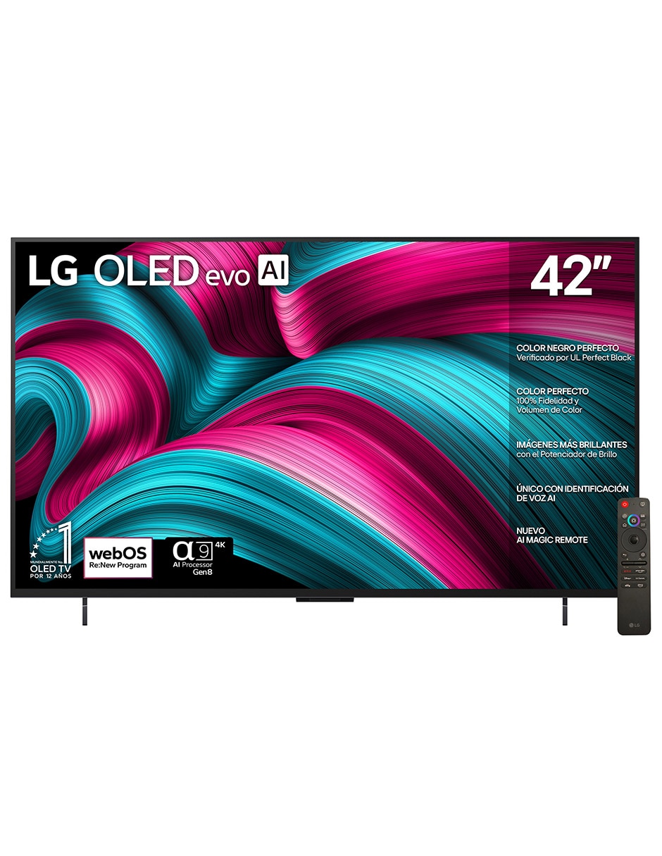 Pantalla Smart TV Lg OLED de 42 pulgadas 4K OLED42C5PSA con Evo AI