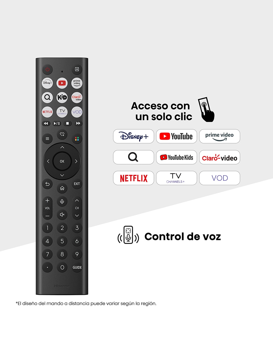 Pantalla Smart TV Hisense LED de 55 pulgadas 4K/UHD 55A65NV con AI Sports Mode