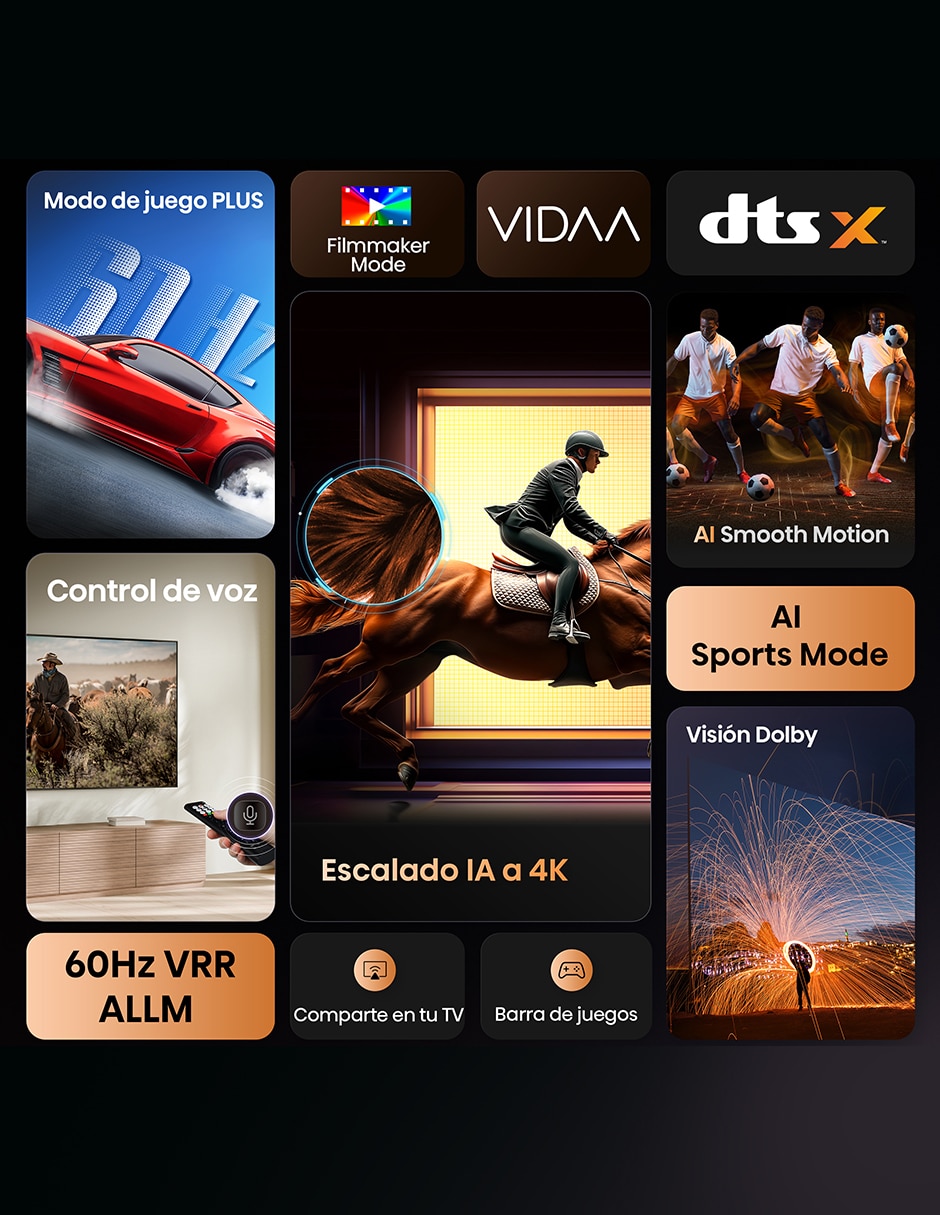 Pantalla Smart TV Hisense LED de 55 pulgadas 4K/UHD 55A65NV con AI Sports Mode