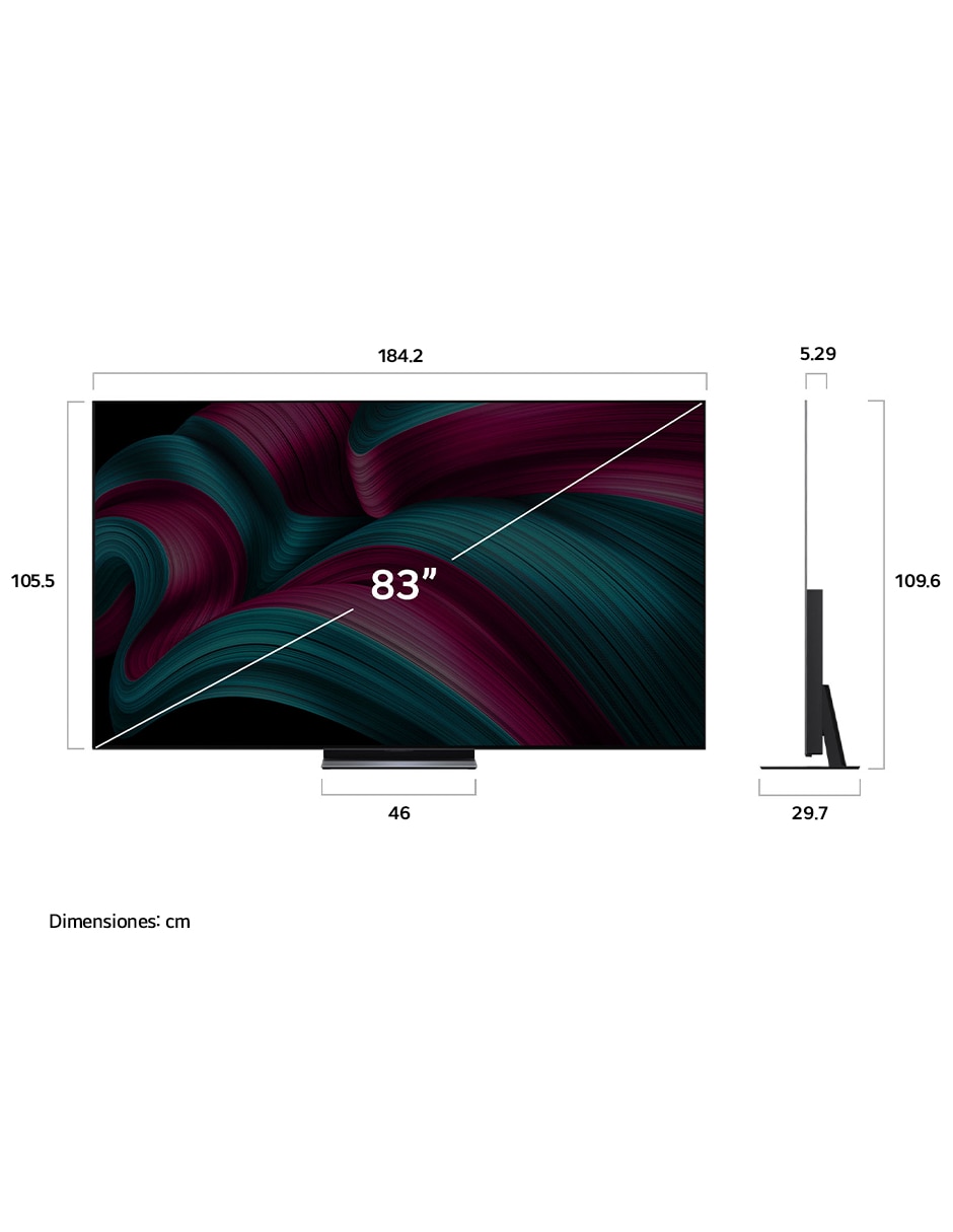 Pantalla Smart TV Lg OLED de 83 pulgadas 4K OLED83C5PSA con evo AI
