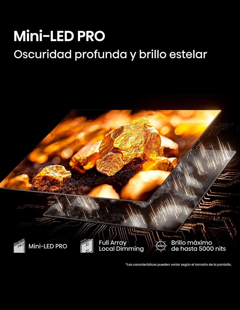 Pantalla Smart TV Hisense Mini LED de 100 pulgadas 4K/UHD 100U8QG con Google TV con AI Picture