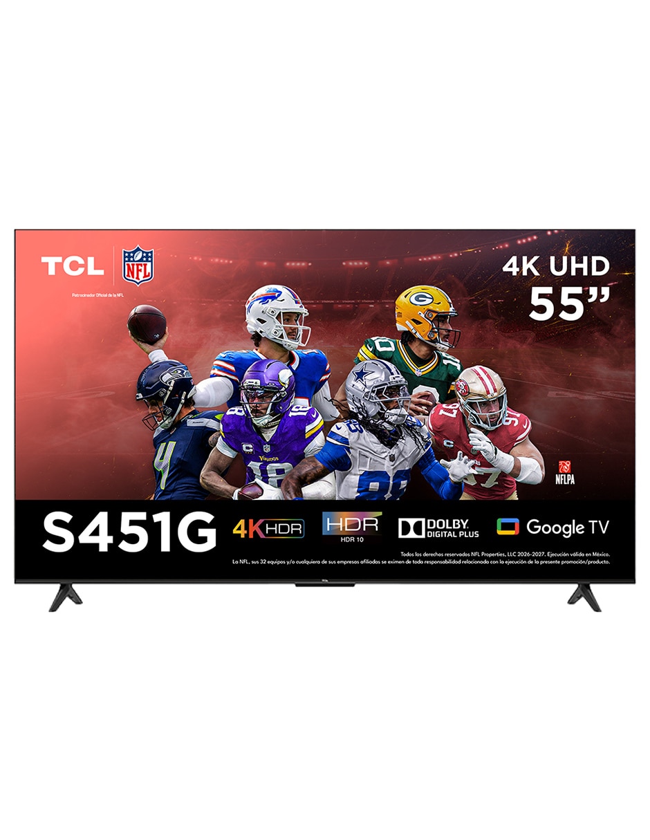 Pantalla Smart TV LED de 55 pulgadas 4K/UHD 55S451G con Google TV