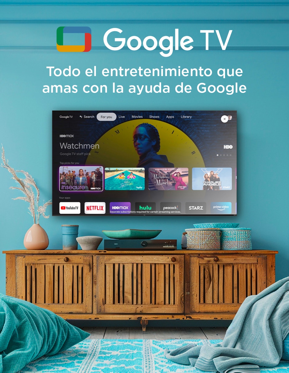 Pantalla Smart TV LED de 55 pulgadas 4K/UHD 55S451G con Google TV 8