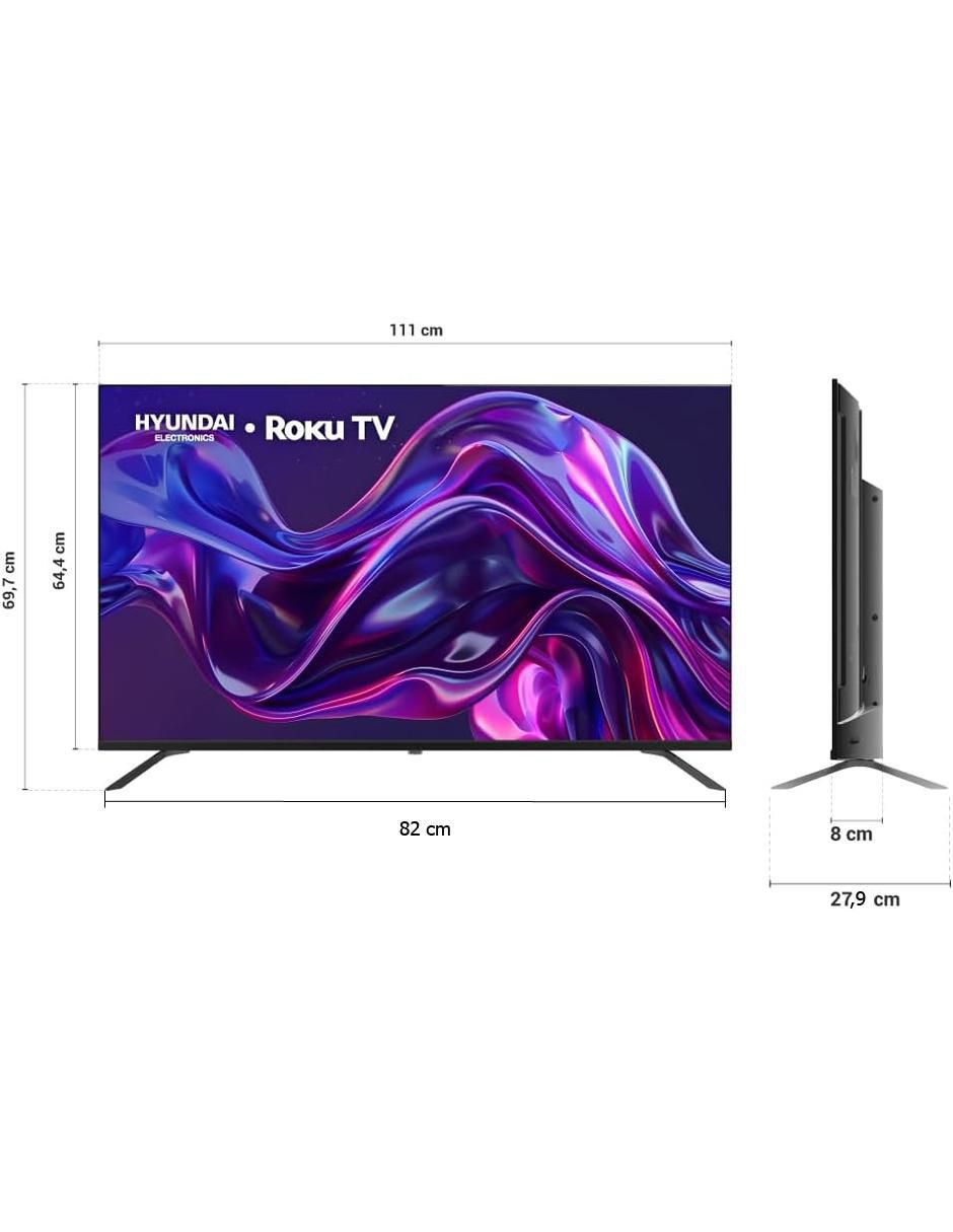 Pantalla Smart TV LED de 50 pulgadas 4K/UHD HYLED5023R4KM con Roku TV 6