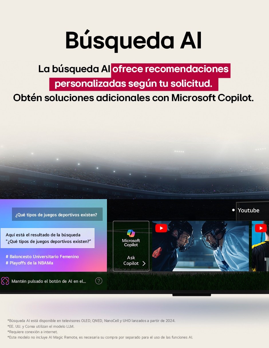 Pantalla smart tv crystal uhd de 65 puadas 4k 65ua7500psa con ai webos