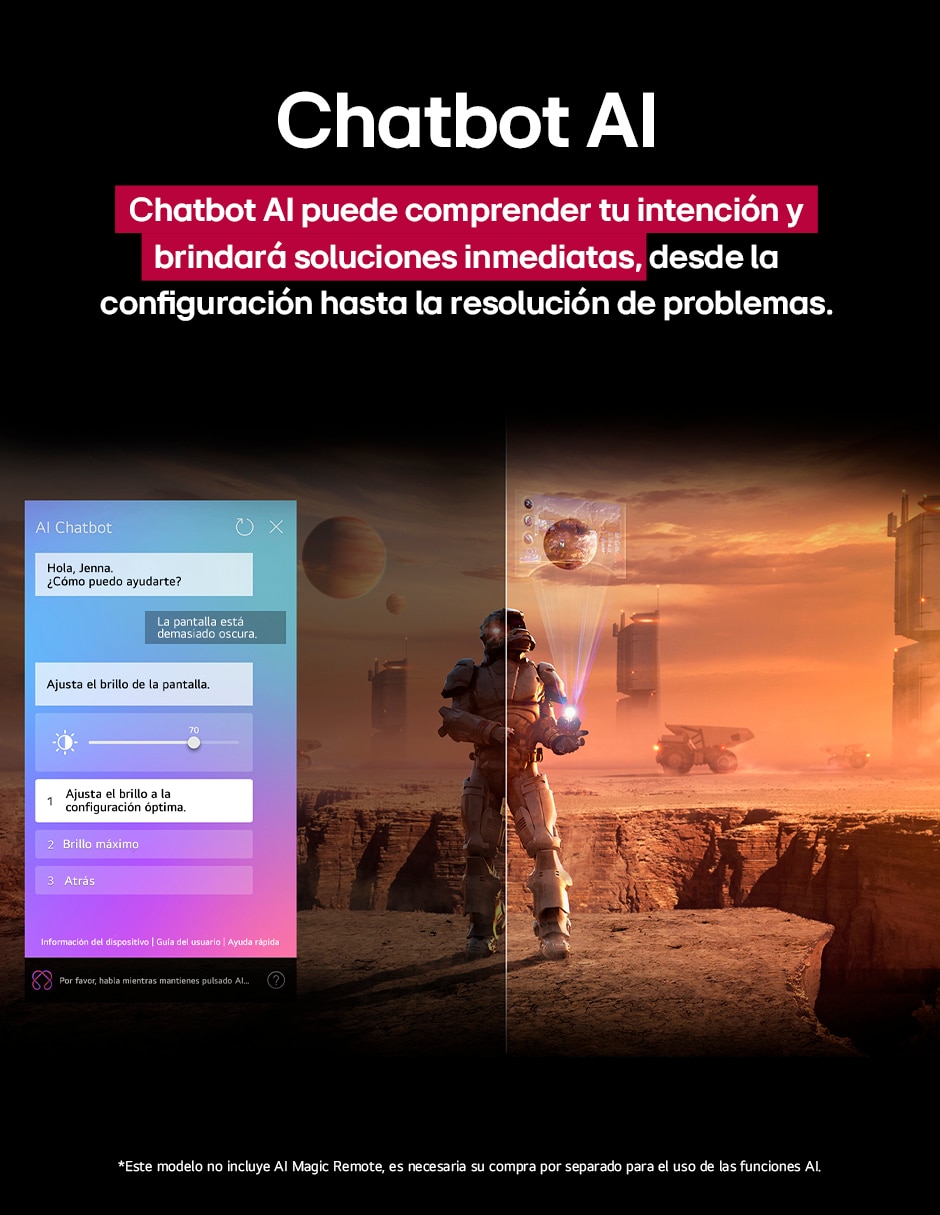 Pantalla smart tv crystal uhd de 65 puadas 4k 65ua7500psa con ai webos 8