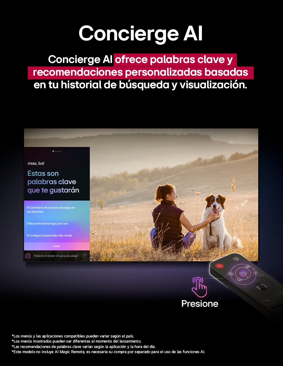 Pantalla smart tv crystal uhd de 65 puadas 4k 65ua7500psa con ai webos 5