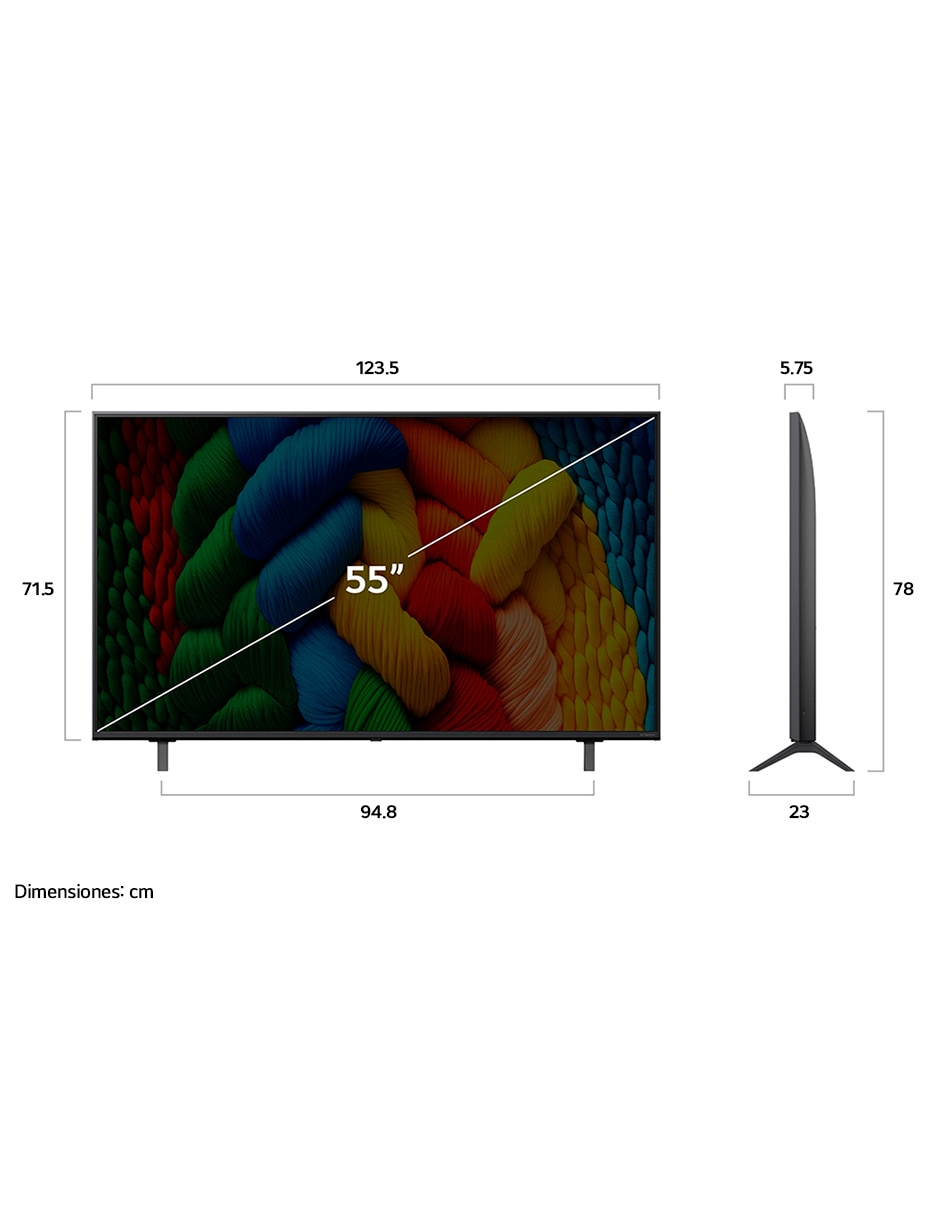 Pantalla Smart TV Lg NanoCell de 55 pulgadas 4K 55NANO80ASA con AI webOS