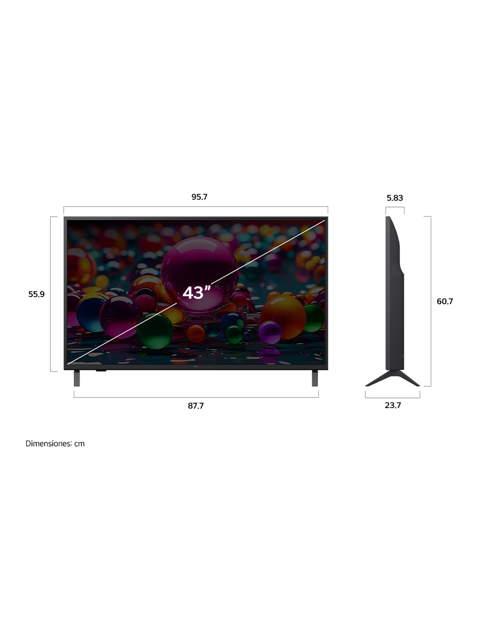 Pantalla Smart Tv Uhd de 43 puadas 4K 43Ua7500Psa con AI webOS 15