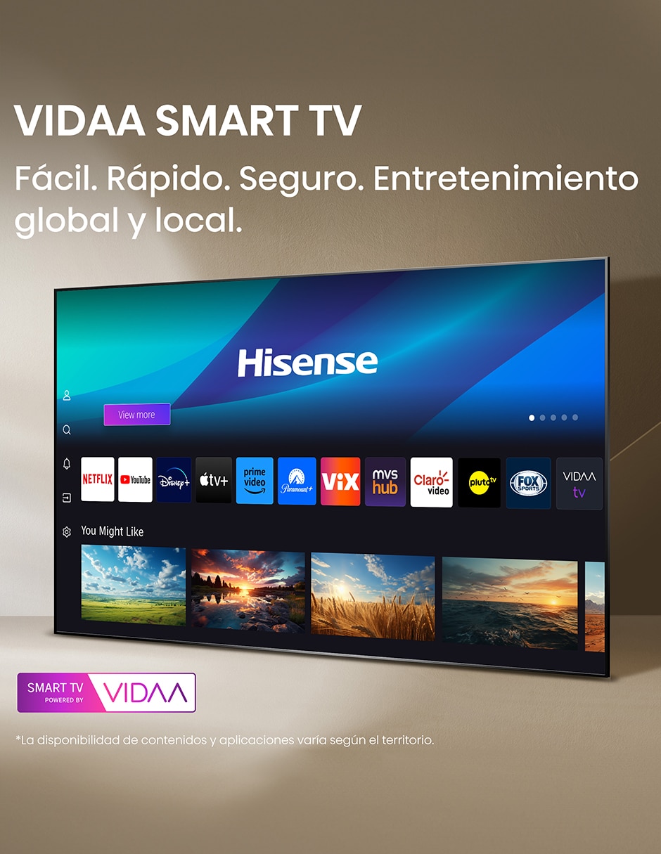 Pantalla Smart TV UHD de 65 pulgadas 4K/UHD 65A65NV con AI Sports Mode 20