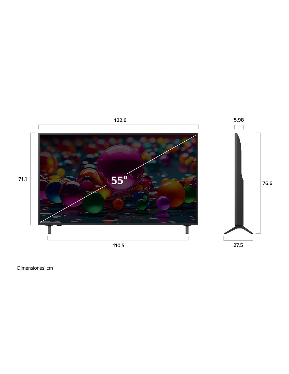 Pantalla Smart TV LG UHD de 55 pulgadas 4K/UHD 55UA7500PSA con AI webOS