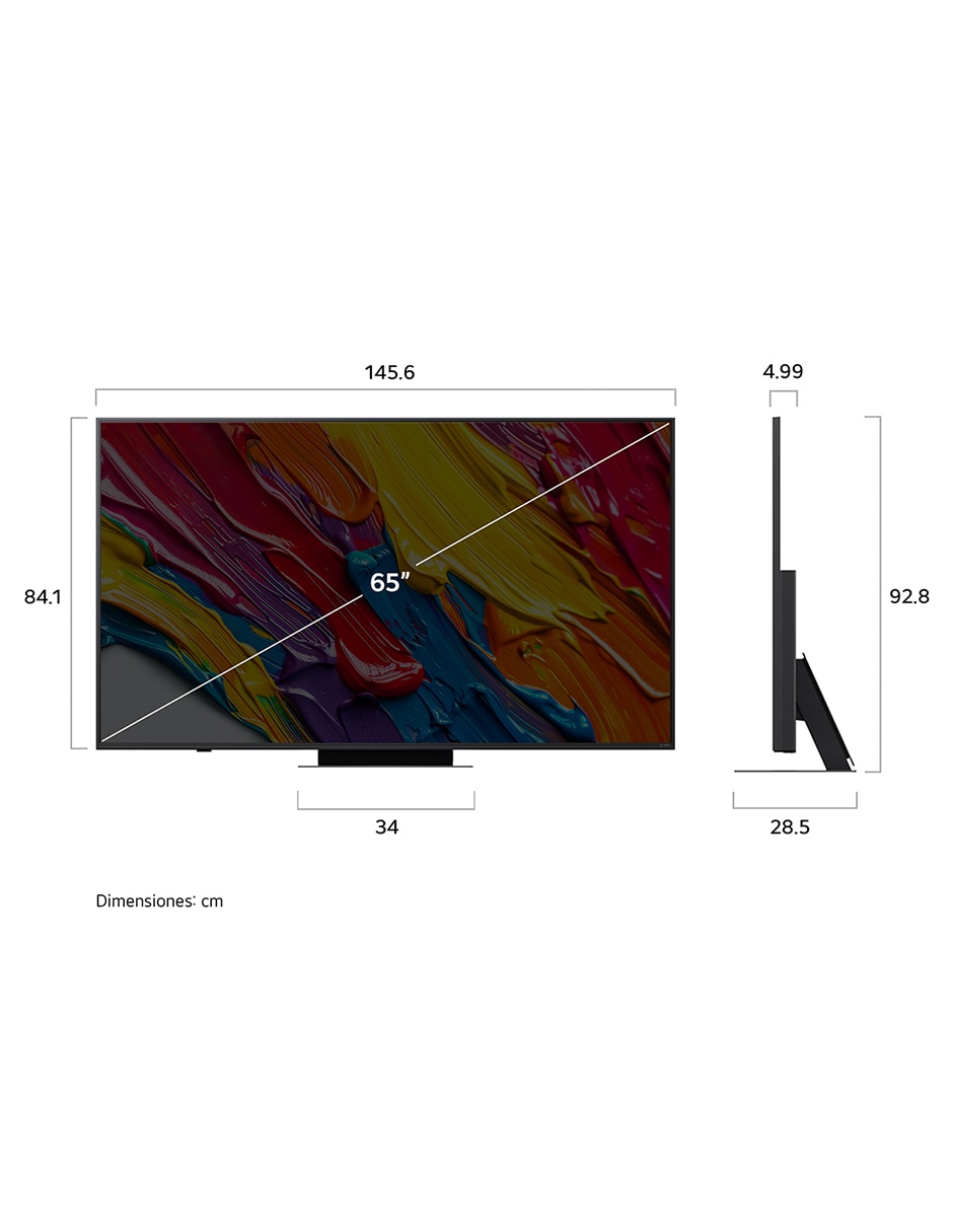 Pantalla Smart TV QNED de 65 pulgadas 4K/UHD 65QNED83ASG con WebOS con AI webOS 9