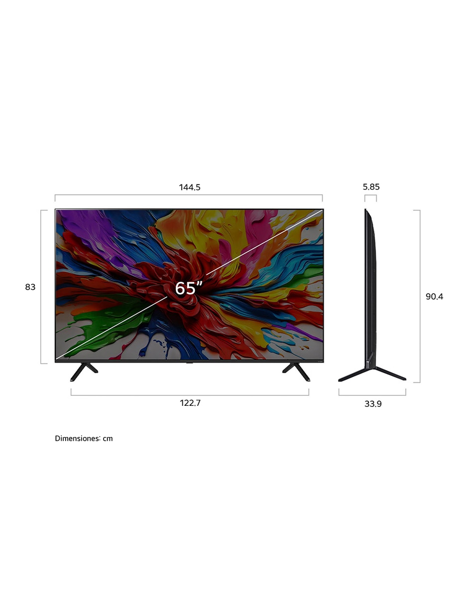 Pantalla Smart TV QNED de 65 pulgadas 4K/UHD 65QNED92ASA con evo AI 7