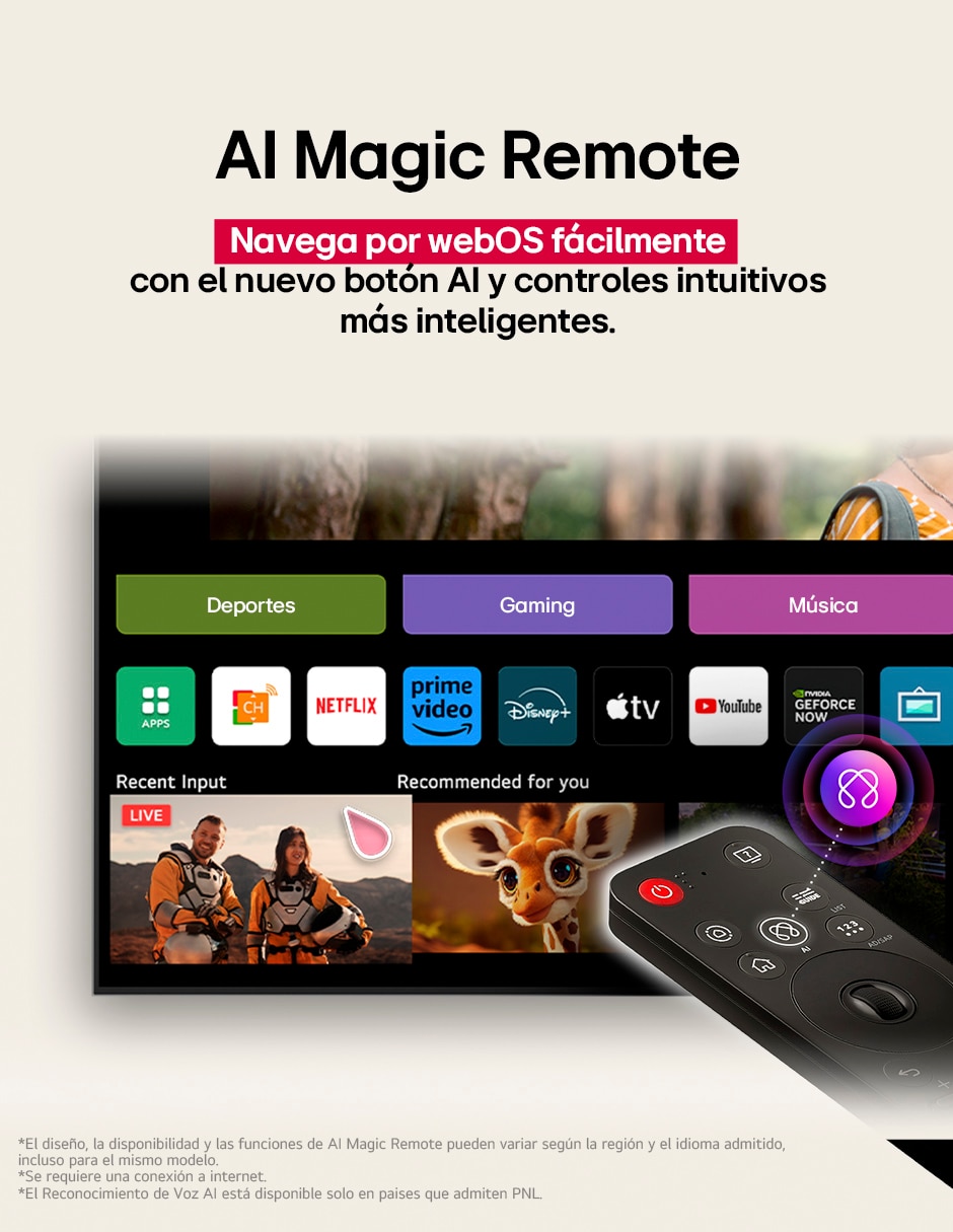 Pantalla Smart TV LG QNED de 75 pulgadas 4K/UHD 75QNED83ASG con AI webOS