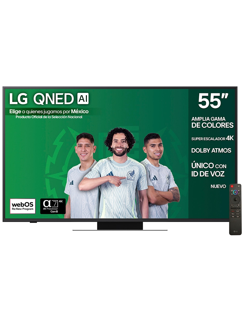 LG Pantalla Smart TV Lg QNED de 55 pulgadas 4K 55QNED83ASG con Evo AI