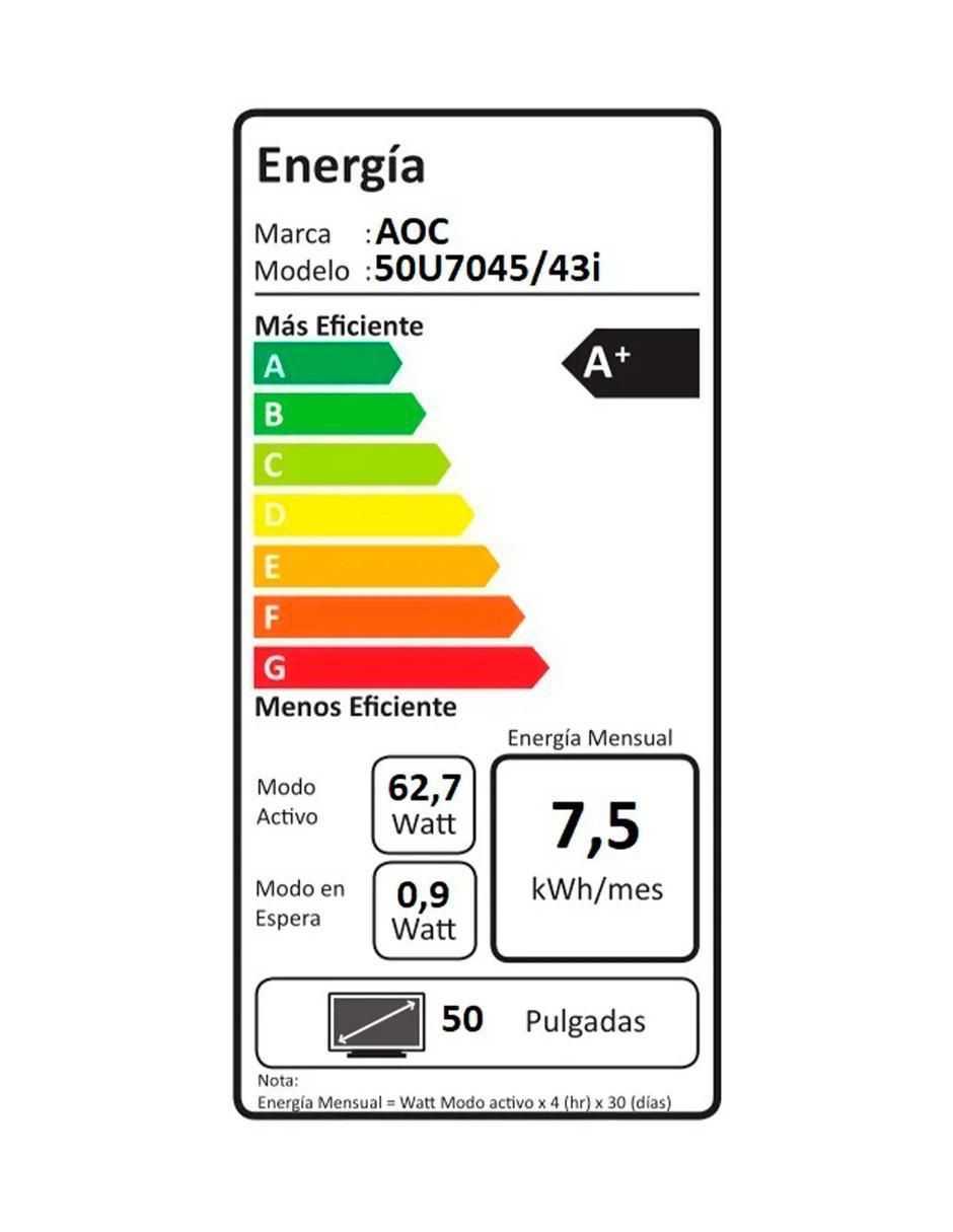 Pantalla Smart TV LED de 50 pulgadas 4K/UHD 50U7045/85A con Roku TV