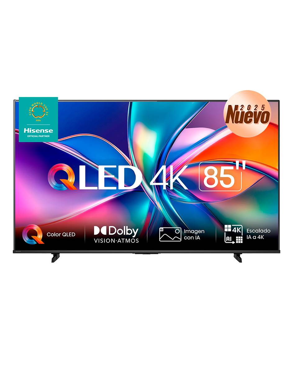 HISENSE Pantalla Smart TV Hisense QLED de 85 pulgadas 4K/UHD 85QD65QV con AI Smooth Motion