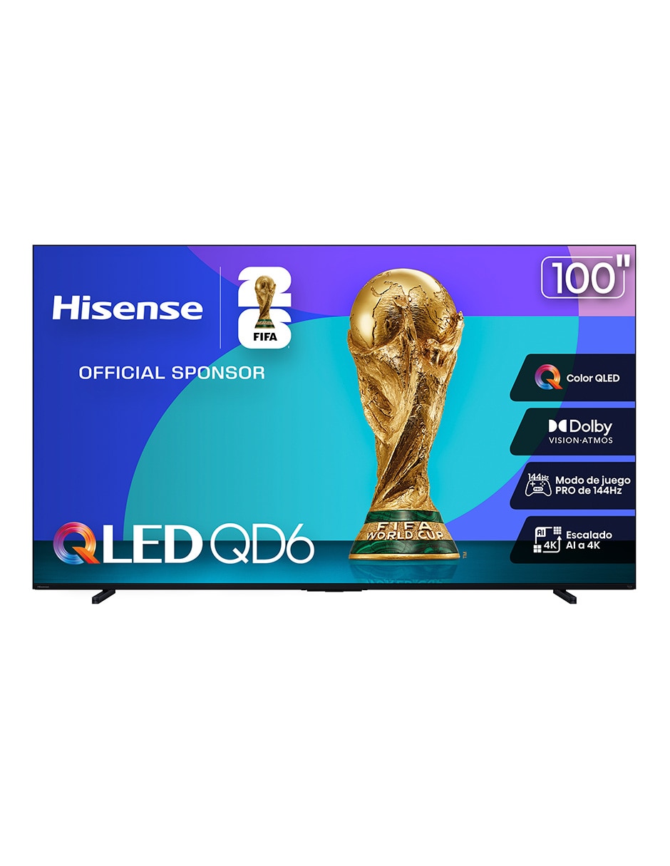 HISENSE Pantalla Smart TV Hisense QLED de 100 pulgadas 4K/UHD 100QD6QFM con AI Smooth Motion