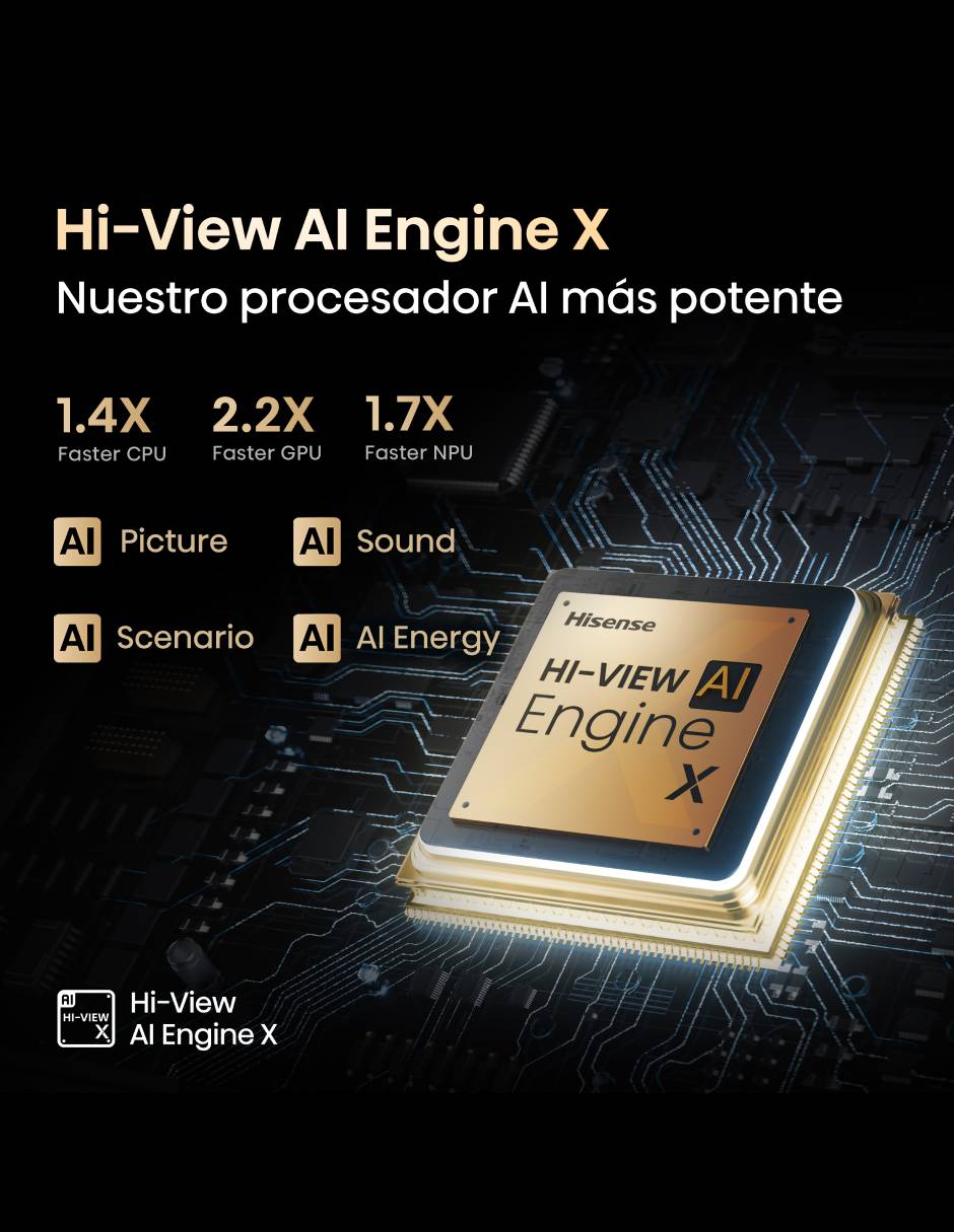 Pantalla Smart TV Hisense Mini LED de 100 pulgadas 4K/UHD 100UX con Google TV con Hi-View AI Engine X