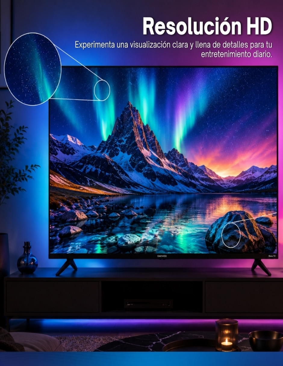 Pantalla Smart TV Daewoo LED de 32 pulgadas HD DAW32R con Roku TV