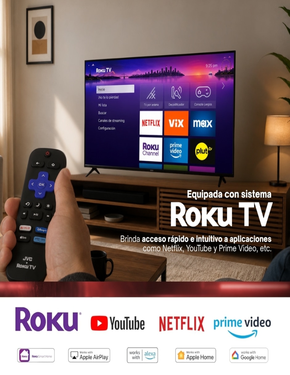 Smart tv led de 24 pulgadas hd si24r con roku tv 12