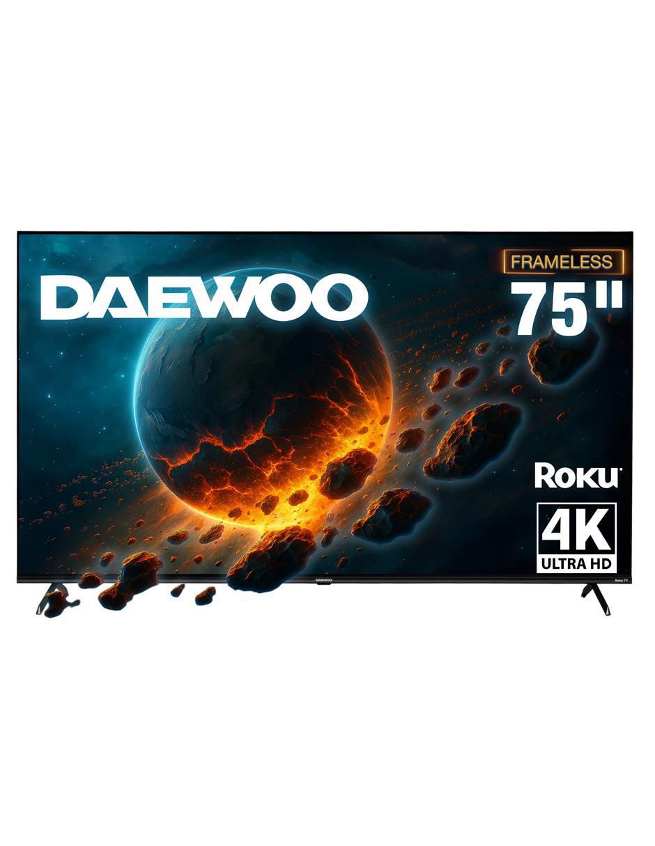 Pantalla smart tv led de 75 pulgadas 4k/uhd daw75urf con roku tv