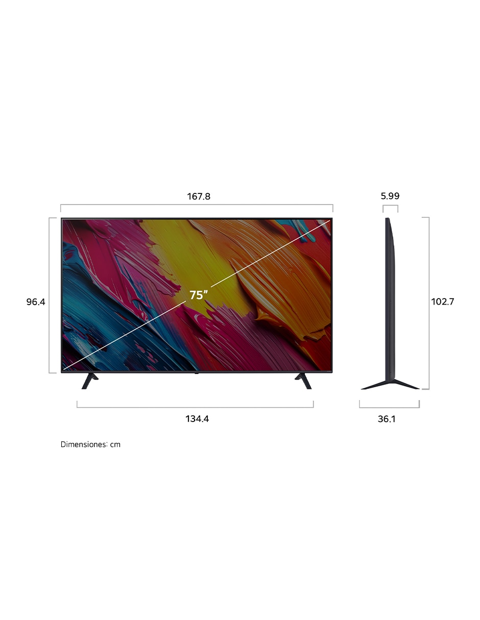 Pantalla Smart TV LG QNED de 75 pulgadas 4K 75QNED73ASC con AI webOs