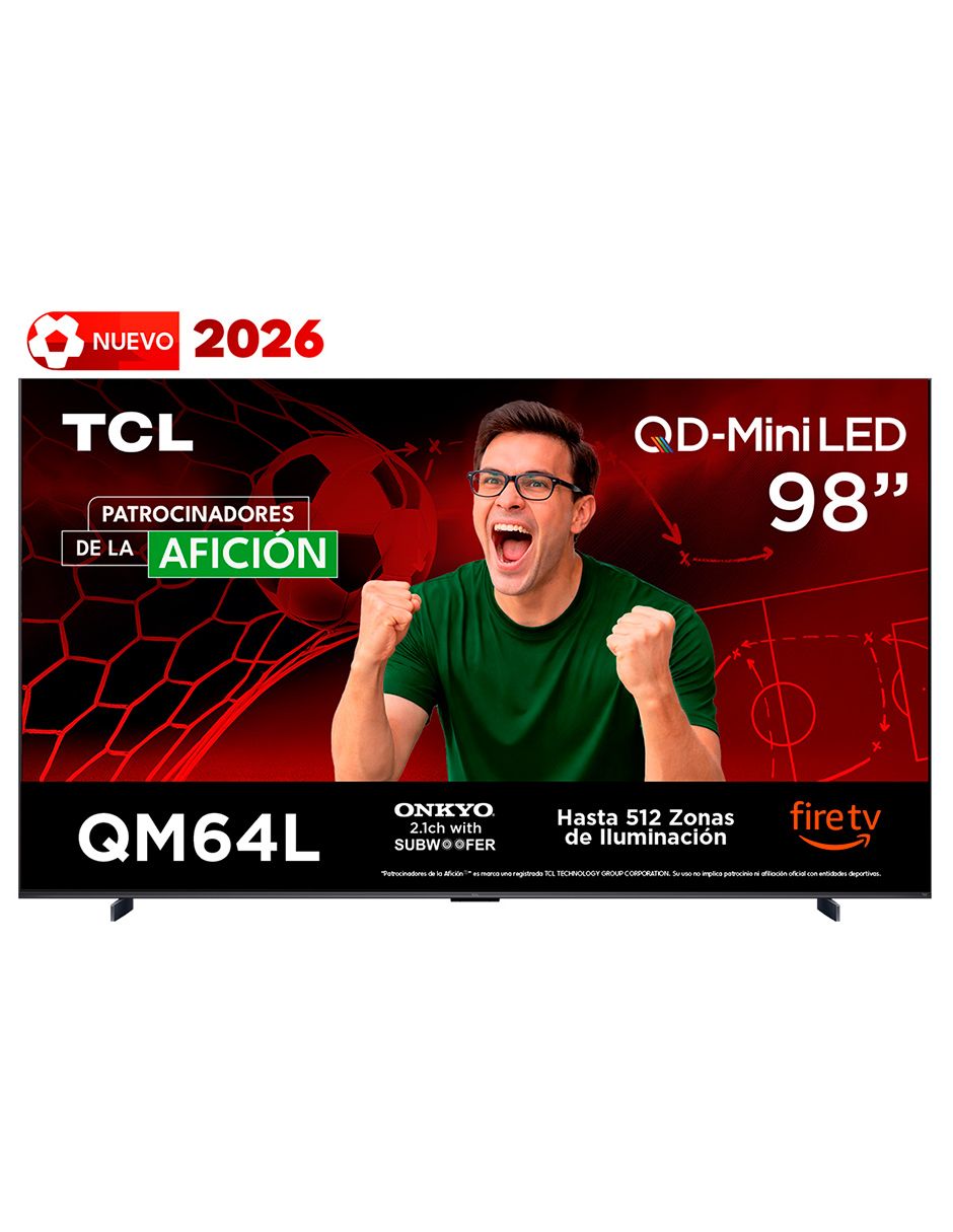 TCL Pantalla Smart TV TCL QD- mini LED de 98 pulgadas 4K/UHD 98QM64L con Fire OS