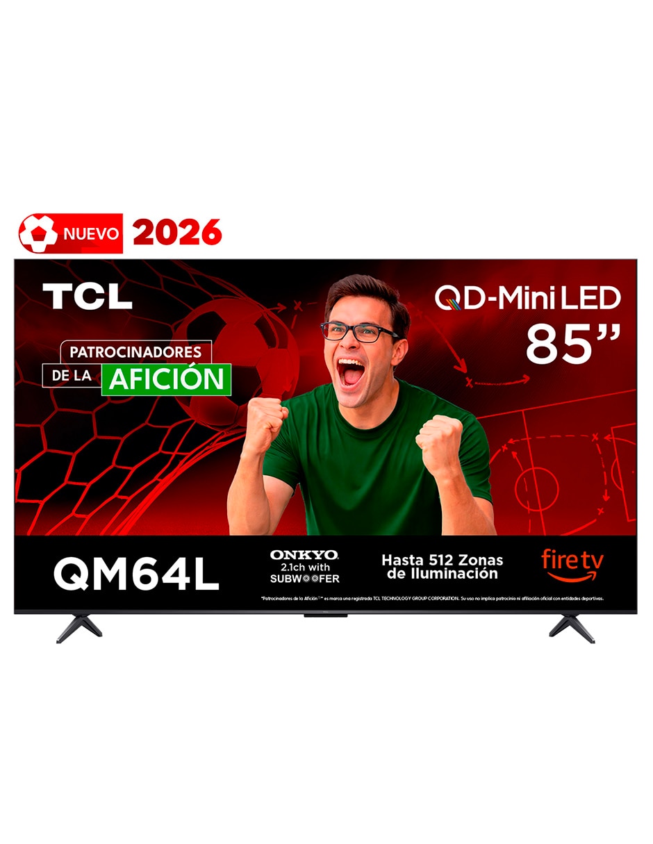 Pantalla Smart TV TCL QD- mini LED 85 pulgadas 4K/UHD 85QM64L con Fire OS
