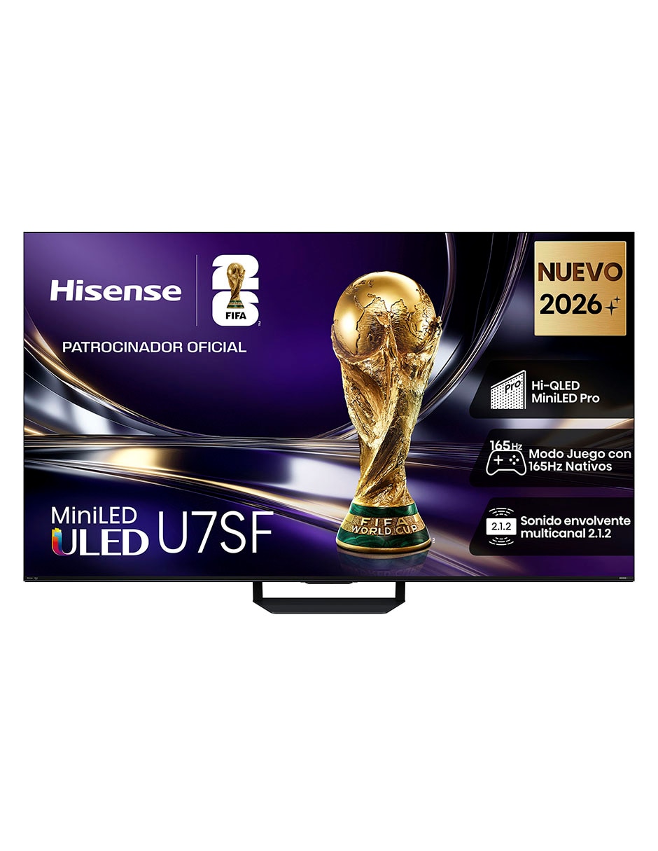 Pantalla Smart TV Hisense Mini LED 65 pulgadas 4K/UHD 65U7SFM con AI Smooth Motion