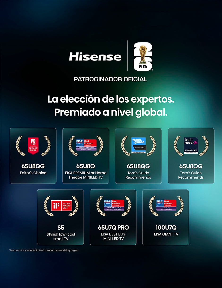 Pantalla Smart TV Hisense Mini LED 65 pulgadas 4K/UHD 65U7SFM con AI Smooth Motion
