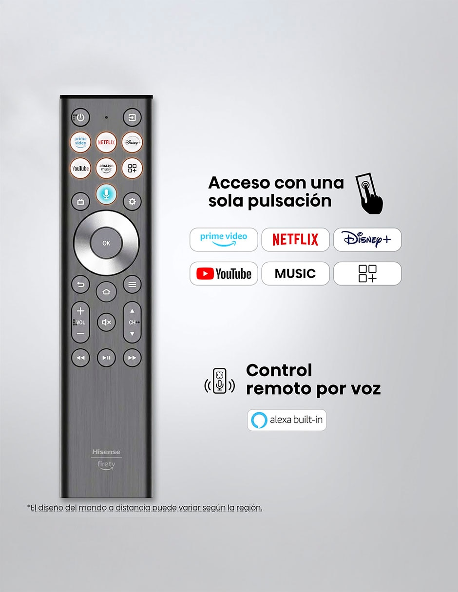 Pantalla Smart TV Hisense Mini LED 65 pulgadas 4K/UHD 65U7SFM con AI Smooth Motion