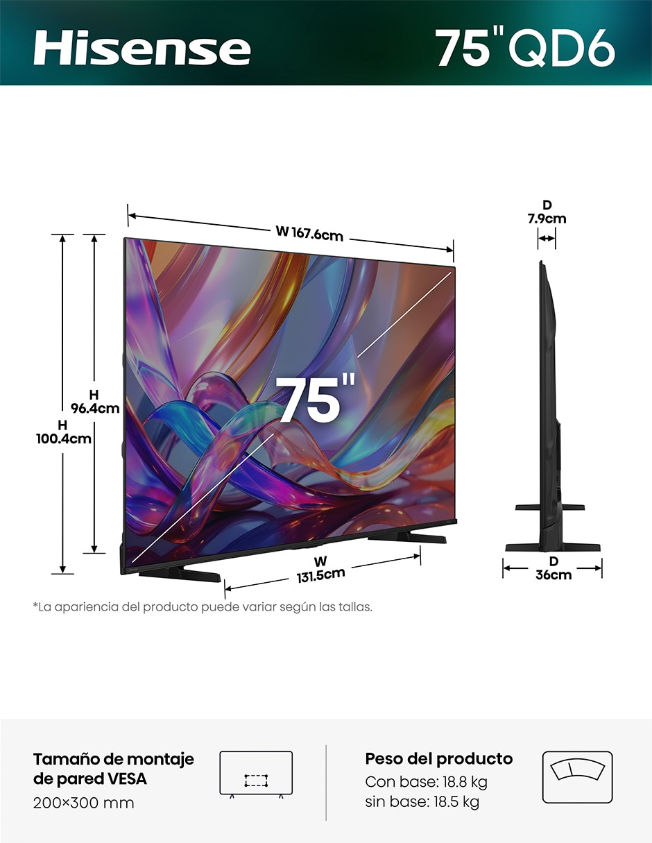 Pantalla Smart TV QLED de 75 pulgadas 4K/UHD 75QD6SFM con Fire OS con AI Picture 12