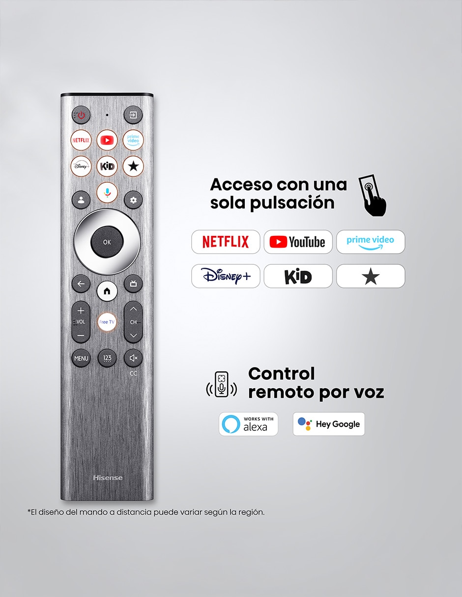 Pantalla Smart TV Hisense Mini LED 85 pulgadas 4K/UHD 85U7SG con Android TV con AI Smooth Motion