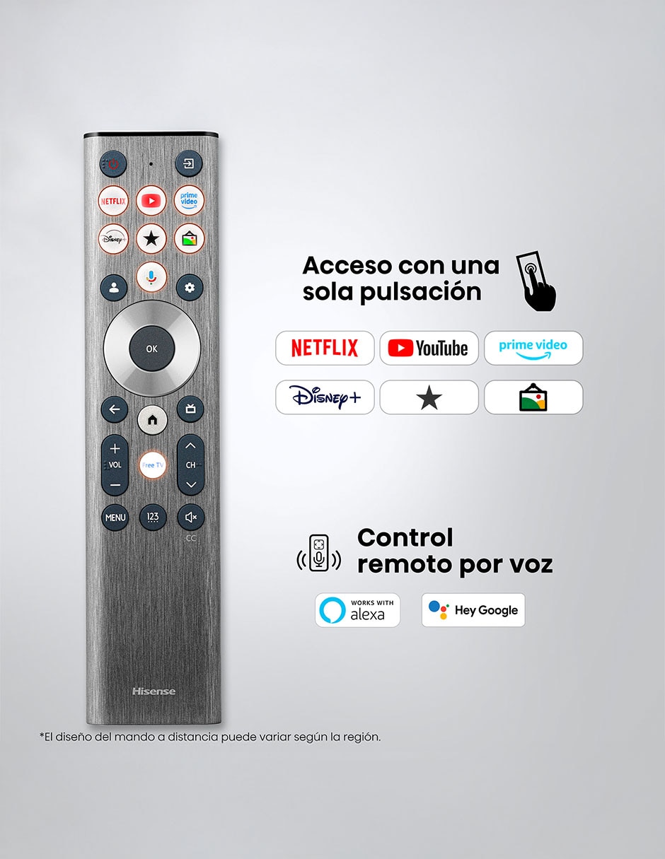 Pantalla Smart TV Hisense QLED 55 pulgadas 4K/UHD 55S7SG con Android TV con AI Smooth Motion