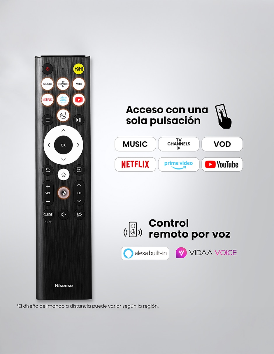 Pantalla Smart TV Mini LED 75 pulgadas 4K/UHD 75U6SV con Hi-View AI Engine X 12