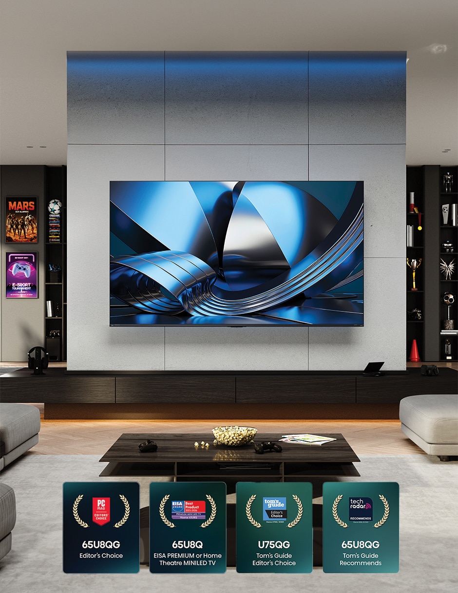 Pantalla Smart TV Mini LED de 65 pulgadas 4K/UHD 65U6SV con Vidaa con AI Smooth Motion 2
