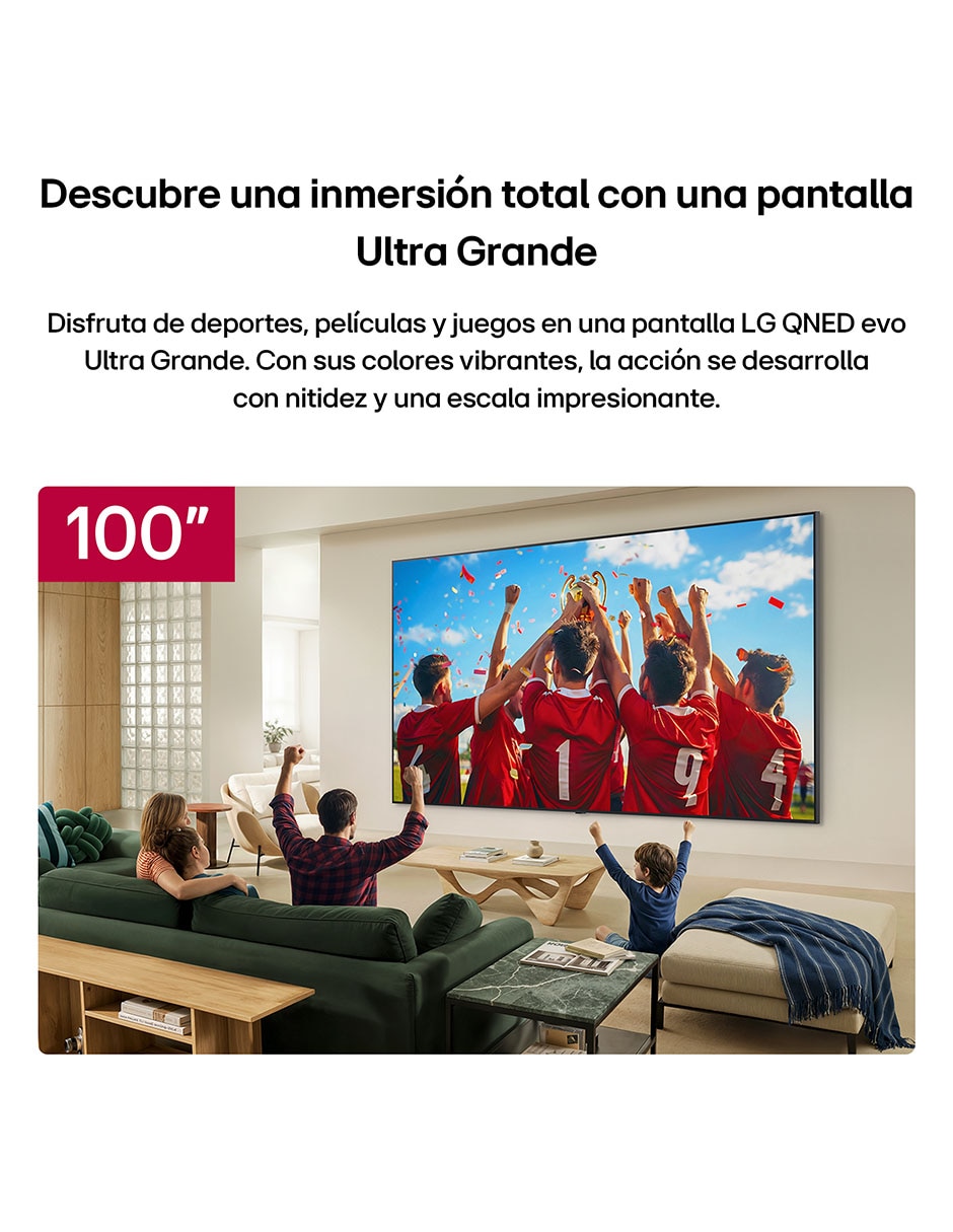 Pantalla Smart TV QNED de 100 pulgadas 4K/UHD 100QNED85BS con evo AI 13