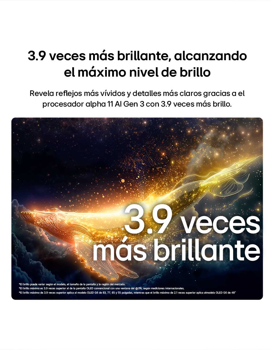 Pantalla Smart TV OLED 65 puadas 4K OLED65G6PSA con evo AI 12