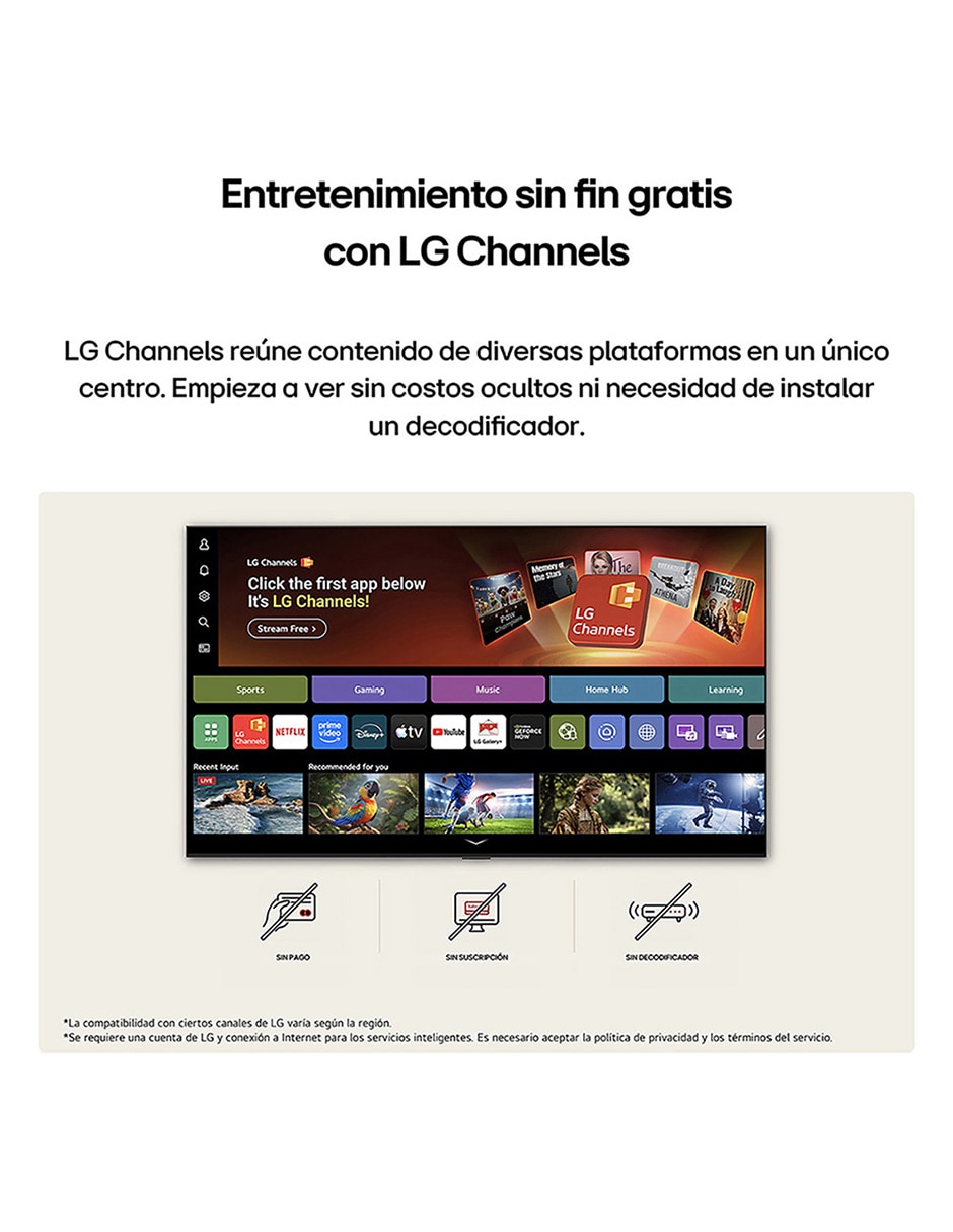 TELEVISION UHD de 4K/UHD 43NU850BPSA con WebOS No aplica con AI webOS 5