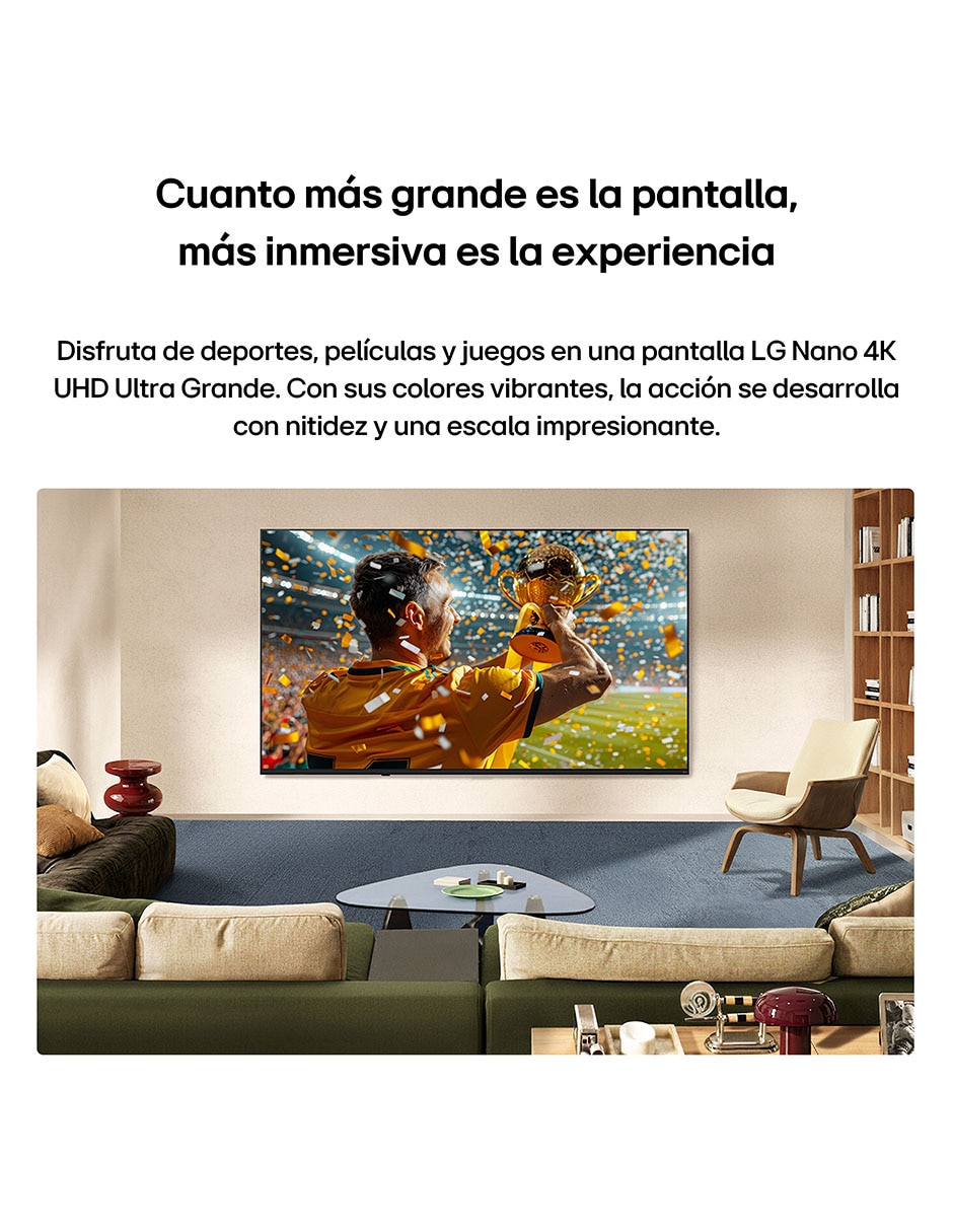 Pantalla Smart TV LG UHD de 85 pulgadas 4K/UHD 85NU850BPSA con WebOS