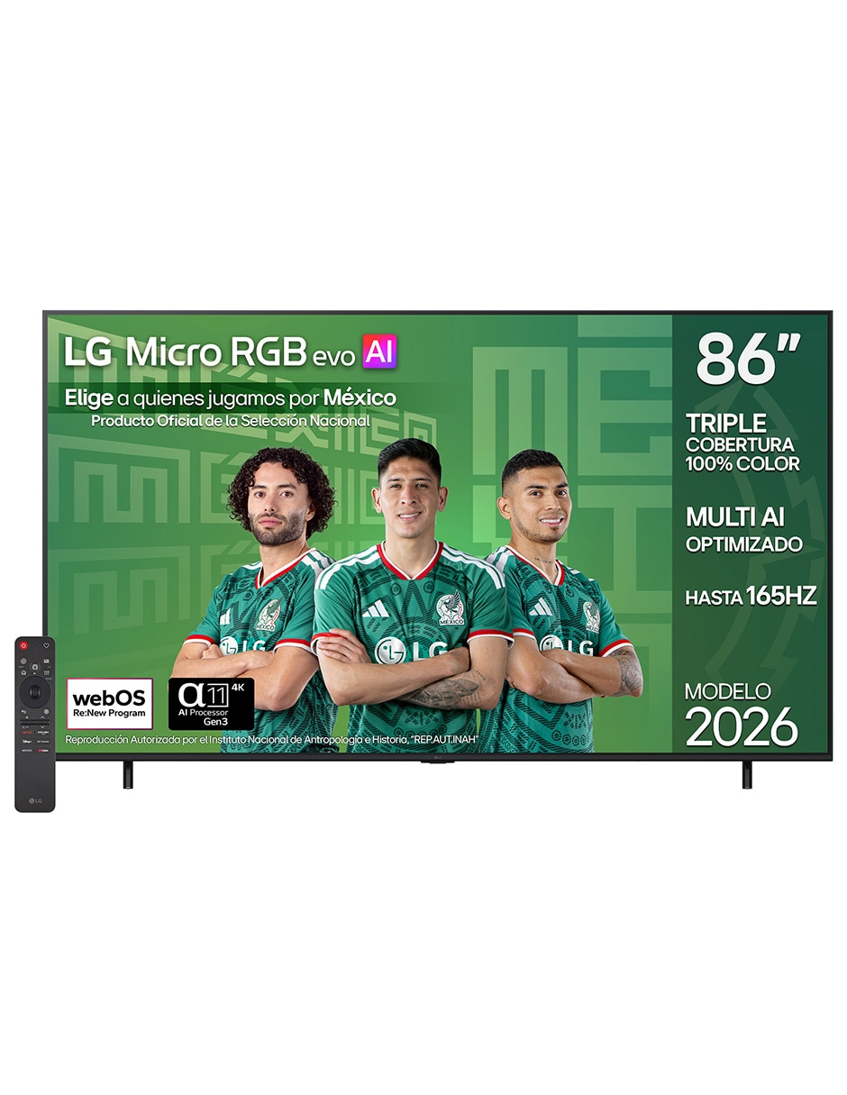 Pantalla Smart TV LG Mini LED de 4K 86MRGB95BSA con WebOS con AI Upscaling